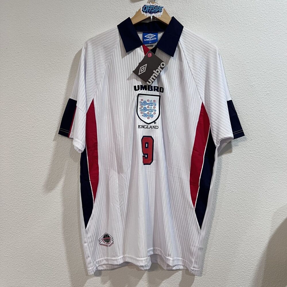 ** SEE VID ** Retro England #9 SHEARER World Cup 98 XXL